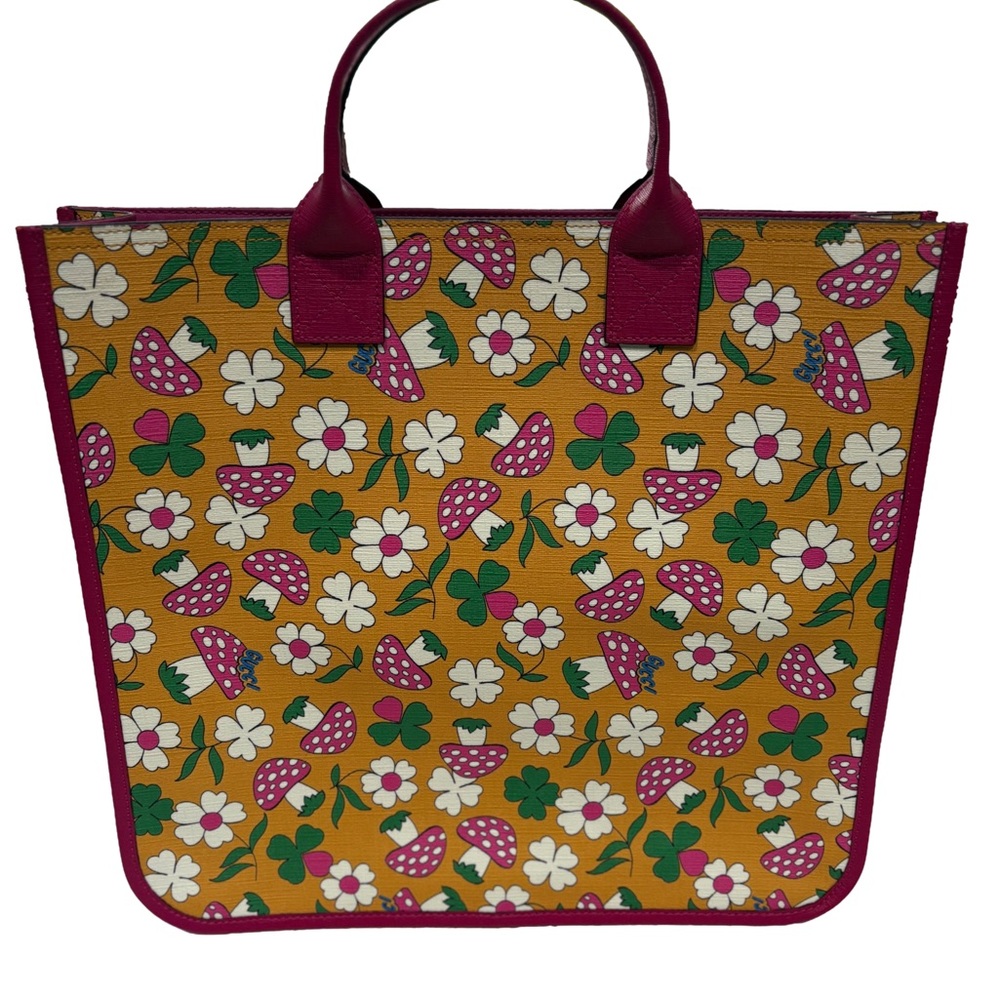 Gucci Pink and Yellow Floral Tote